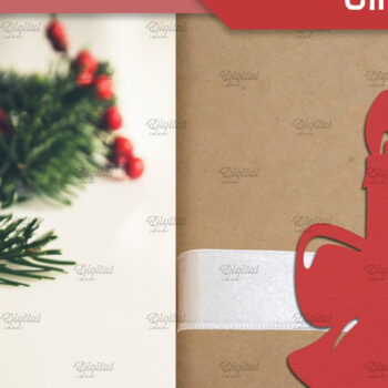 Intra απο ξύλο plywood 3mm-4mm πάχος Κερί . Ετικέτα δώρου XMas Ribbon Δίασταση 15x15 cm INTRAFABR-83086829 - Image 1