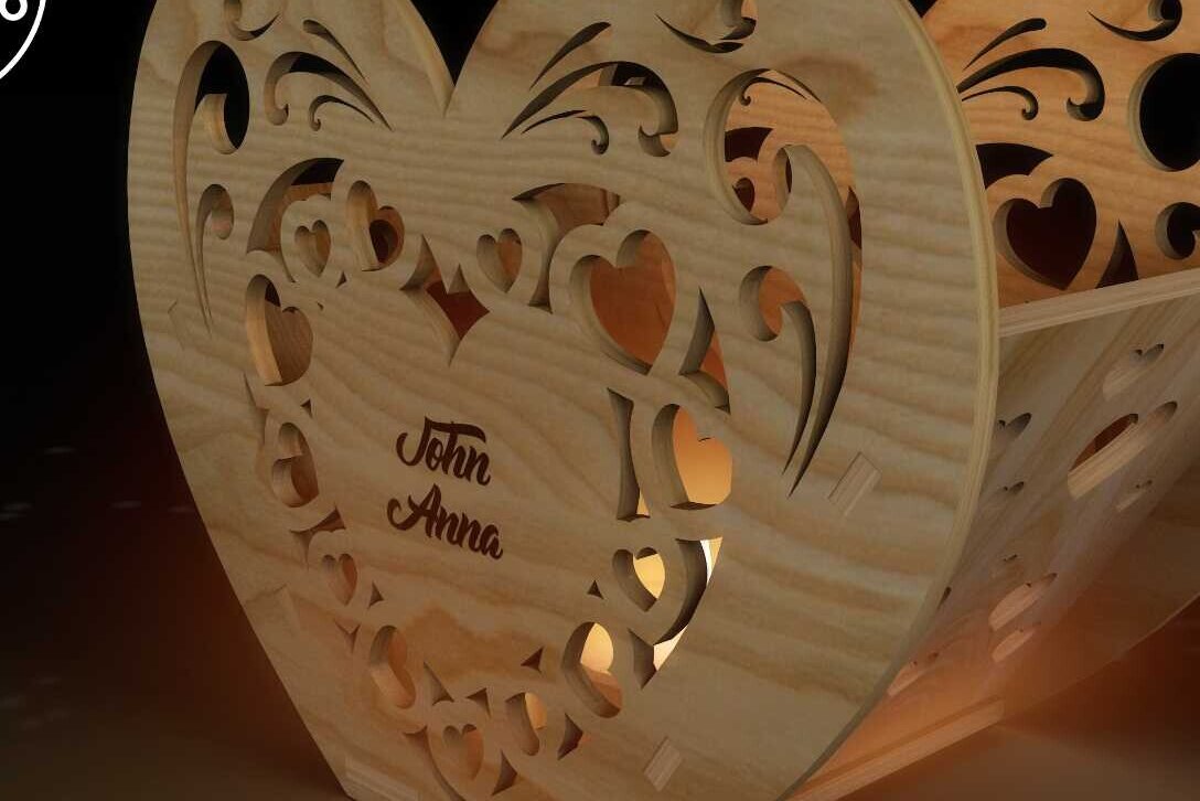 Intra απο ξύλο plywood 3mm-4mm πάχος Κηροπήγιο τρισδιάστατο μοντέλο διακοσμητικό πρότυπο Δίασταση 15x15 cm INTRAFABR-101749542 - Image 2