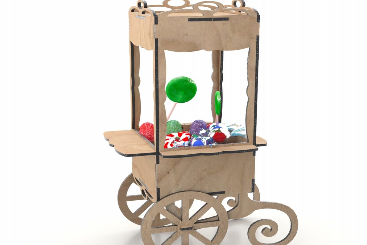 Intra απο ξύλο plywood 3mm-4mm πάχος κοπής με λέιζερ Candy Box Δίασταση 15x15 cm INTRAFABR-113818277 - Image 1