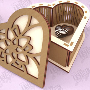 Intra απο ξύλο plywood 3mm-4mm πάχος Candy Box Ημέρα του Αγίου Βαλεντίνου | Σχήμα Καρδιάς Δίασταση 15x15 cm INTRAFABR-112901126