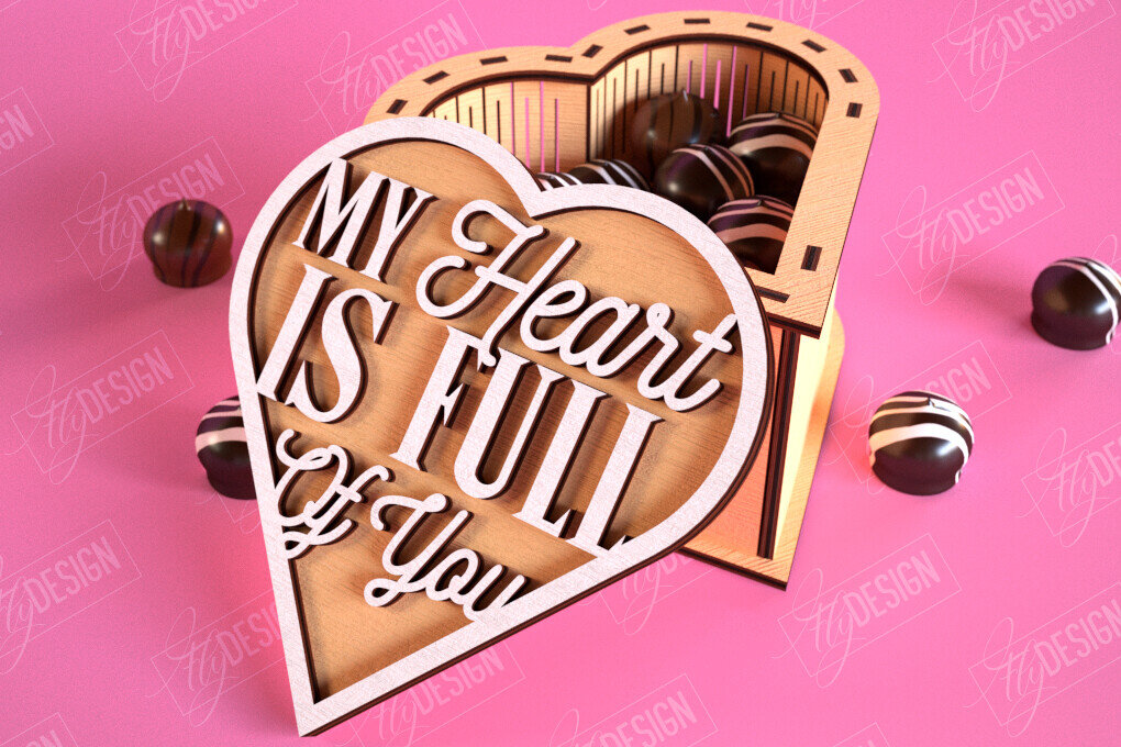 Intra απο ξύλο plywood 3mm-4mm πάχος Candy Box Ημέρα του Αγίου Βαλεντίνου | Κουτί θεραπείας Δίασταση 15x15 cm INTRAFABR-113523235