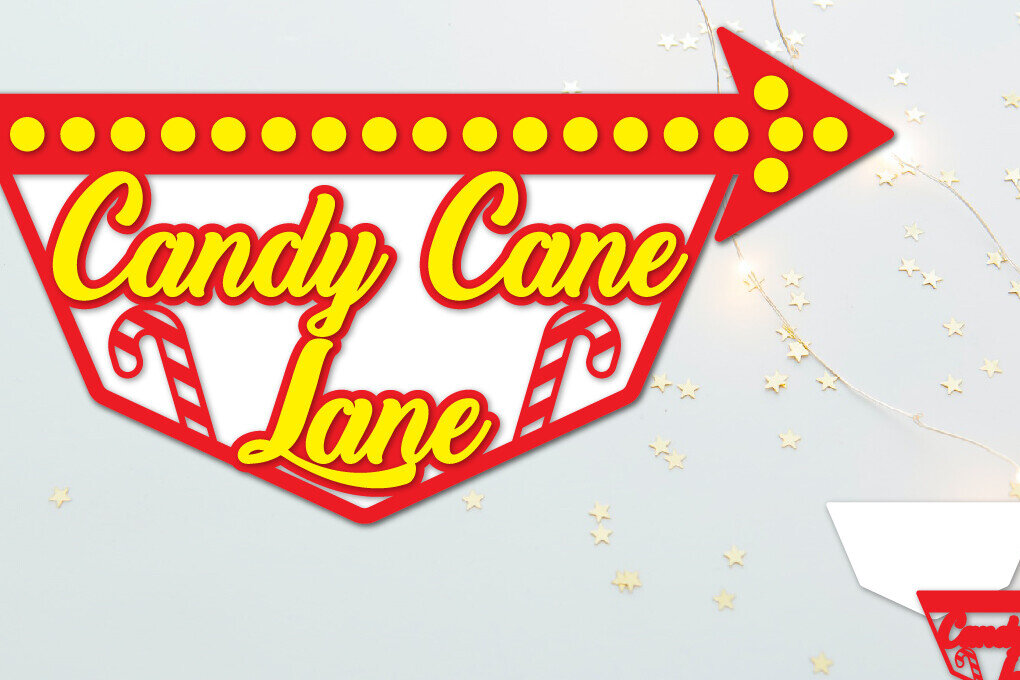 Intra απο ξύλο plywood 3mm-4mm πάχος Πινακίδα Candy Cane Lane Δίασταση 30x20 cm INTRAFABR-109417545