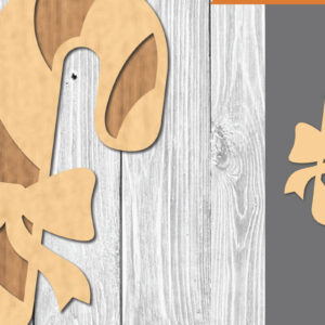 Intra απο ξύλο plywood 3mm-4mm πάχος Candy Cane Cut Decoration Δίασταση 15x15 cm INTRAFABR-109510617