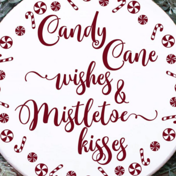 Intra απο ξύλο plywood 3mm-4mm πάχος Candy Cane Wishes and Mistletoe Kisses Δίασταση 15x15 cm INTRAFABR-68232313 - Image 1