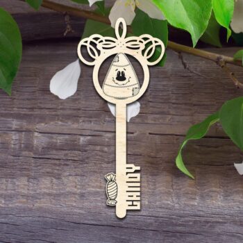 Intra απο ξύλο plywood 3mm-4mm πάχος Κλειδί αποκριών καλαμποκιού καραμέλα Δίασταση 15x15 cm INTRAFABR-39661537 - Image 1