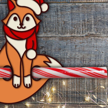 Intra απο ξύλο plywood 3mm-4mm πάχος Candy Holder Christmas Fox | CutFile Δίασταση 15x15 cm INTRAFABR-76135269 - Image 1