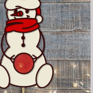 Intra απο ξύλο plywood 3mm-4mm πάχος Κάτοχος καραμελών Snowman Cut  Δίασταση 15x15 cm INTRAFABR-76135180