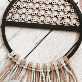 Intra απο ξύλο plywood 3mm-4mm πάχος Cane Circle Rattan Macrame Δίασταση 30x20 cm INTRAFABR-74747111 - Image 3