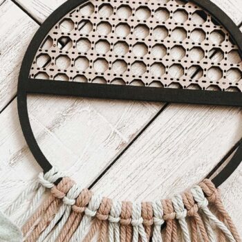 Intra απο ξύλο plywood 3mm-4mm πάχος Cane Circle Rattan Macrame Δίασταση 30x20 cm INTRAFABR-74747111 - Image 4