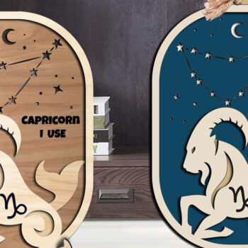 Intra απο ξύλο plywood 3mm-4mm πάχος Στολίδι Αιγόκερως Ζωδιακού Αστερισμού Δίασταση 20x30 cm INTRAFABR-105821765 - Image 1