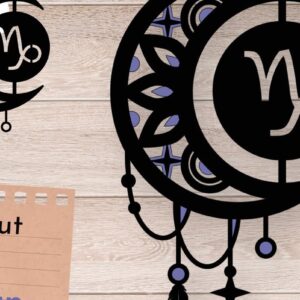 Intra απο ξύλο plywood 3mm-4mm πάχος Ζώδιο Αιγόκερως, Dream Catcher Δίασταση 30x20 cm INTRAFABR-66518232