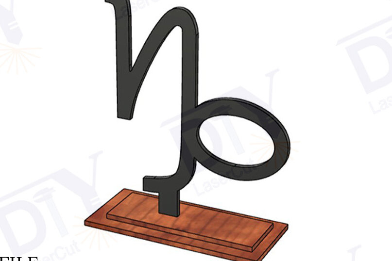 Intra απο ξύλο plywood 3mm-4mm πάχος Ζώδια Αιγόκερως με Stand Δίασταση 3x3 cm INTRAFABR-111561214