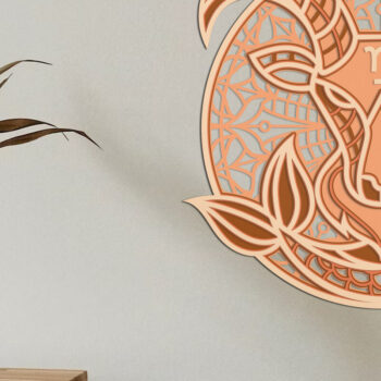 Intra απο ξύλο plywood 3mm-4mm πάχος Διακοσμητικό τοίχου Capricornus Zodiac Δίασταση 40x40 cm INTRAFABR-100321963 - Image 3