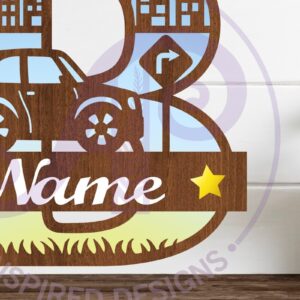 Intra απο ξύλο plywood 3mm-4mm πάχος Μονόγραμμα κεφαλαίου αυτοκινήτου Γράμμα B Δίασταση 9x9 cm INTRAFABR-100097913