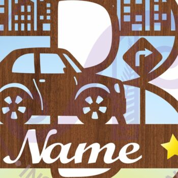 Intra απο ξύλο plywood 3mm-4mm πάχος Μονόγραμμα κεφαλαίου αυτοκινήτου Γράμμα B Δίασταση 9x9 cm INTRAFABR-100097913 - Image 2