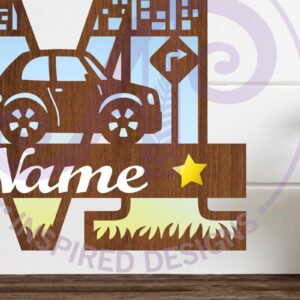 Intra απο ξύλο plywood 3mm-4mm πάχος Μονόγραμμα κεφαλαίου αυτοκινήτου Γράμμα M Δίασταση 9x9 cm INTRAFABR-100098229