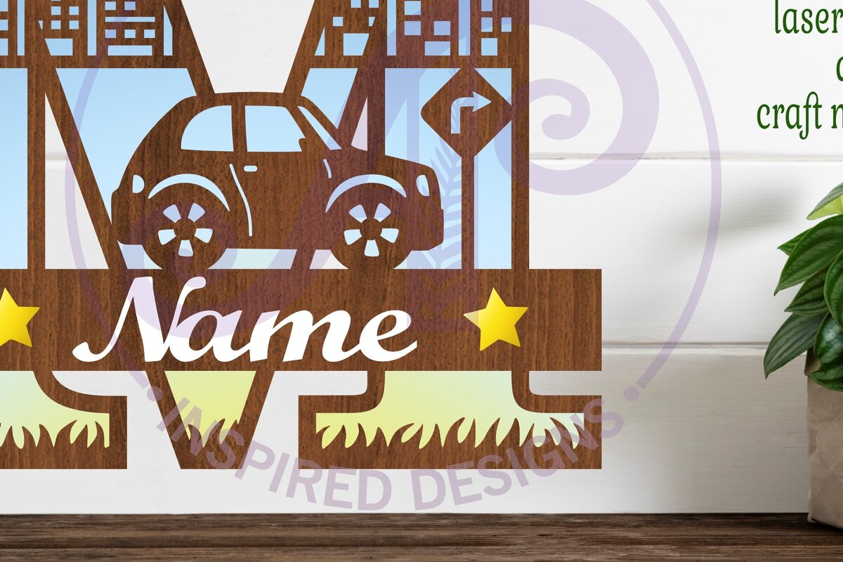 Intra απο ξύλο plywood 3mm-4mm πάχος Μονόγραμμα κεφαλαίου αυτοκινήτου Γράμμα M Δίασταση 9x9 cm INTRAFABR-100098229