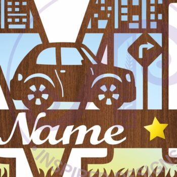 Intra απο ξύλο plywood 3mm-4mm πάχος Μονόγραμμα κεφαλαίου αυτοκινήτου Γράμμα M Δίασταση 9x9 cm INTRAFABR-100098229 - Image 2