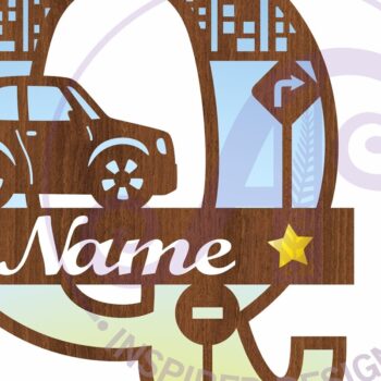 Intra απο ξύλο plywood 3mm-4mm πάχος Μονόγραμμα κεφαλαίου αυτοκινήτου Γράμμα Q Δίασταση 9x9 cm INTRAFABR-100098300 - Image 2