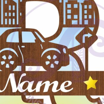 Intra απο ξύλο plywood 3mm-4mm πάχος Μονόγραμμα κεφαλαίου αυτοκινήτου Γράμμα R Δίασταση 9x9 cm INTRAFABR-100098315 - Image 2