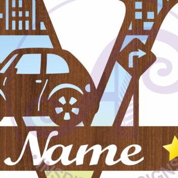 Intra απο ξύλο plywood 3mm-4mm πάχος Μονόγραμμα κεφαλαίου αυτοκινήτου Επιστολή V Δίασταση 9x9 cm INTRAFABR-100098416 - Image 2