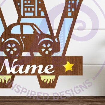 Intra απο ξύλο plywood 3mm-4mm πάχος Μονόγραμμα κεφαλαίου αυτοκινήτου Επιστολή W Δίασταση 9x9 cm INTRAFABR-100098435 - Image 1