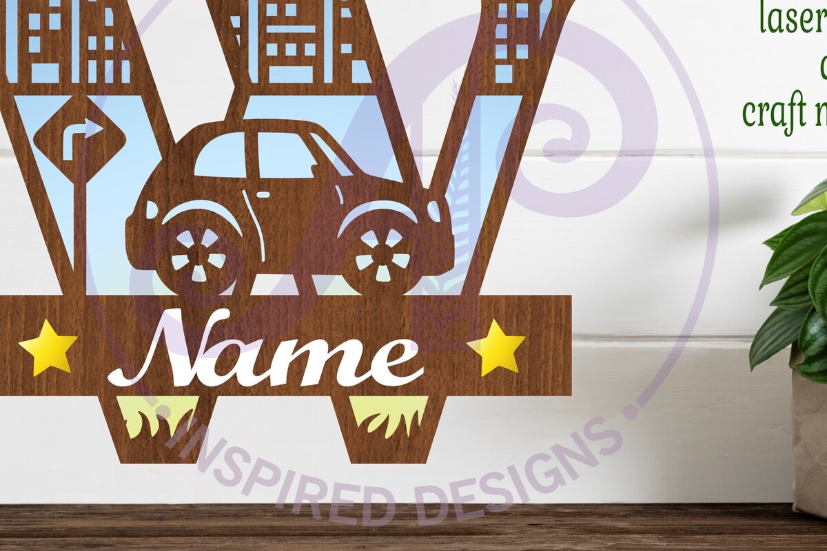 Intra απο ξύλο plywood 3mm-4mm πάχος Μονόγραμμα κεφαλαίου αυτοκινήτου Επιστολή W Δίασταση 9x9 cm INTRAFABR-100098435