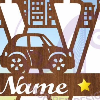 Intra απο ξύλο plywood 3mm-4mm πάχος Μονόγραμμα κεφαλαίου αυτοκινήτου Επιστολή W Δίασταση 9x9 cm INTRAFABR-100098435 - Image 2