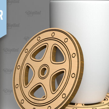 Intra απο ξύλο plywood 3mm-4mm πάχος Σουβέρ αυτοκινήτου . Τροχό Coaster Δίασταση 30x20 cm INTRAFABR-89943035 - Image 1