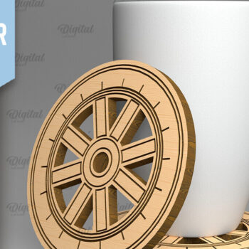 Intra απο ξύλο plywood 3mm-4mm πάχος Σουβέρ αυτοκινήτου . Τροχό Coaster Δίασταση 30x20 cm INTRAFABR-90002498 - Image 1