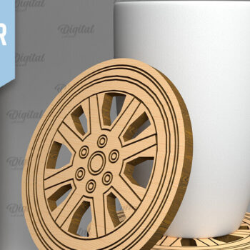 Intra απο ξύλο plywood 3mm-4mm πάχος Σουβέρ αυτοκινήτου . Τροχό Coaster Δίασταση 30x20 cm INTRAFABR-90002524 - Image 1