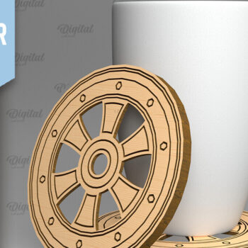 Intra απο ξύλο plywood 3mm-4mm πάχος Σουβέρ αυτοκινήτου . Τροχό Coaster Δίασταση 30x20 cm INTRAFABR-89942752 - Image 1