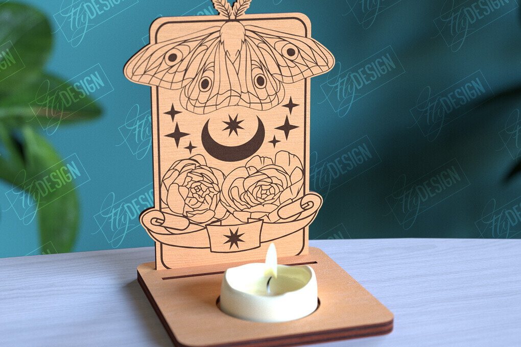 Intra απο ξύλο plywood 3mm-4mm πάχος Σχέδιο θήκης κάρτας Ταρώ της ημέρας Δίασταση 30x20 cm INTRAFABR-97019532