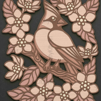 Intra απο ξύλο plywood 3mm-4mm πάχος Cardinal 3D Layer Papercut Δίασταση 7x7 cm INTRAFABR-93429903 - Image 4