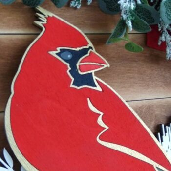 Intra απο ξύλο plywood 3mm-4mm πάχος Cardinal Christmas Door Hanger Δίασταση 30x30 cm INTRAFABR-34501171 - Image 3