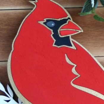 Intra απο ξύλο plywood 3mm-4mm πάχος Cardinal Christmas Door Hanger Δίασταση 30x30 cm INTRAFABR-34501171 - Image 4