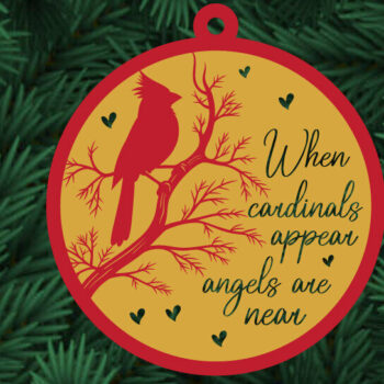 Intra απο ξύλο plywood 3mm-4mm πάχος Καρδινάλια Χριστουγεννιάτικα στολίδια  Δίασταση 8x8 cm INTRAFABR-110934127 - Image 1