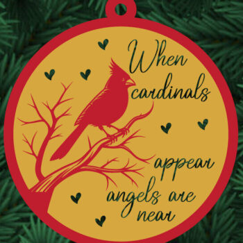 Intra απο ξύλο plywood 3mm-4mm πάχος Καρδινάλια Χριστουγεννιάτικα στολίδια  Δίασταση 8x8 cm INTRAFABR-110934671 - Image 1