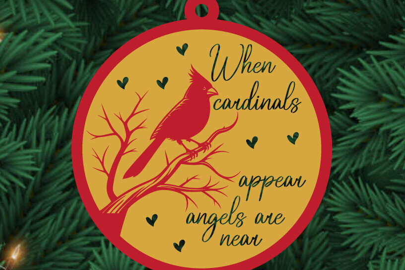 Intra απο ξύλο plywood 3mm-4mm πάχος Καρδινάλια Χριστουγεννιάτικα στολίδια  Δίασταση 8x8 cm INTRAFABR-110934671