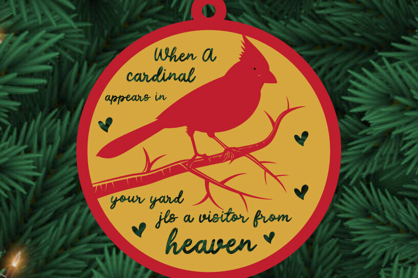 Intra απο ξύλο plywood 3mm-4mm πάχος Καρδινάλια Χριστουγεννιάτικα στολίδια  Δίασταση 8x8 cm INTRAFABR-110935190