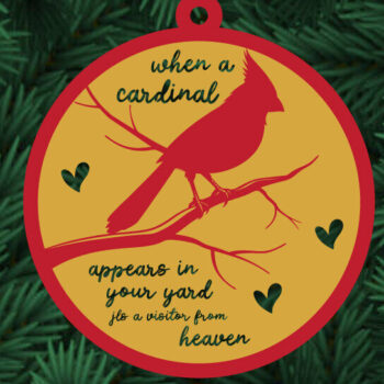 Intra απο ξύλο plywood 3mm-4mm πάχος Καρδινάλια Χριστουγεννιάτικα στολίδια  Δίασταση 8x8 cm INTRAFABR-110935317 - Image 1