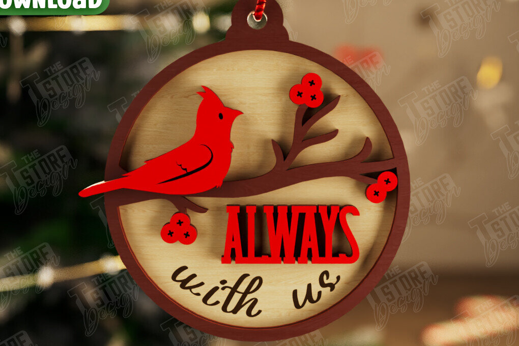 Intra απο ξύλο plywood 3mm-4mm πάχος Χριστουγεννιάτικο στολίδι Cardinal Memorial|CNC Δίασταση 8x8 cm INTRAFABR-107885901