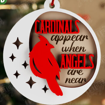 Intra απο ξύλο plywood 3mm-4mm πάχος Χριστουγεννιάτικο στολίδι Cardinal Memorial|CNC Δίασταση 8x8 cm INTRAFABR-107885905 - Image 1