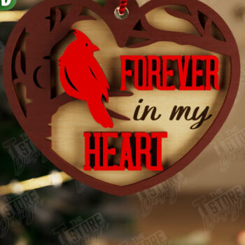 Intra απο ξύλο plywood 3mm-4mm πάχος Χριστουγεννιάτικο στολίδι Cardinal Memorial|CNC Δίασταση 8x8 cm INTRAFABR-107885910 - Image 1