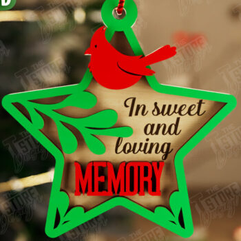 Intra απο ξύλο plywood 3mm-4mm πάχος Χριστουγεννιάτικο στολίδι Cardinal Memorial|CNC Δίασταση 8x8 cm INTRAFABR-107885912 - Image 1