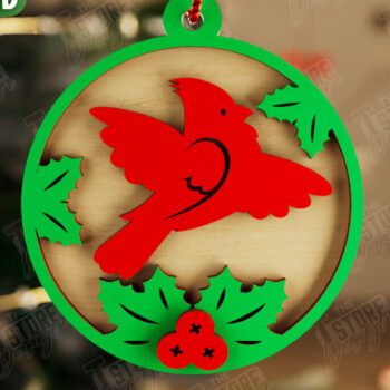 Intra απο ξύλο plywood 3mm-4mm πάχος Χριστουγεννιάτικο στολίδι Cardinal Memorial|CNC Δίασταση 8x8 cm INTRAFABR-107885919 - Image 1