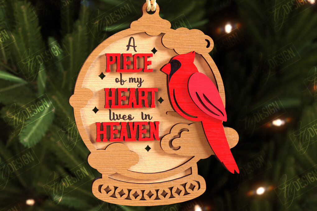 Intra απο ξύλο plywood 3mm-4mm πάχος Χριστουγεννιάτικα στολίδια καρδινάλιου αναμνηστικού Δίασταση 8x8 cm INTRAFABR-108897125