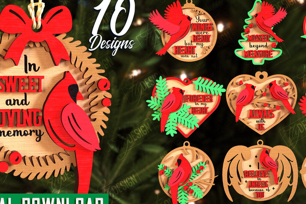 Intra απο ξύλο plywood 3mm-4mm πάχος Χριστουγεννιάτικα στολίδια καρδινάλιου αναμνηστικού Δίασταση 8x8 cm INTRAFABR-108897582