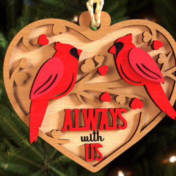 Intra απο ξύλο plywood 3mm-4mm πάχος Χριστουγεννιάτικα στολίδια καρδινάλιου αναμνηστικού Δίασταση 8x8 cm INTRAFABR-108897582 - Image 2