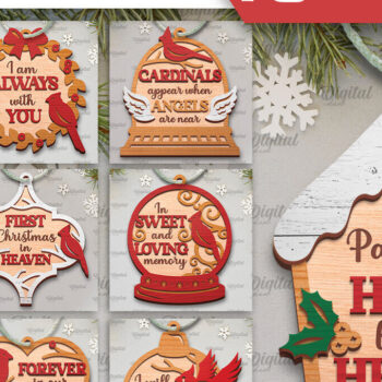 Intra απο ξύλο plywood 3mm-4mm πάχος Δέσμη στολίδι δέντρου Cardinal Memorial Δίασταση 8x8 cm INTRAFABR-105218755 - Image 1